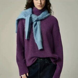 NWT J. Crew Turtleneck Sweater in Supersoft Yarn Wool Alpaca Blend Purple 3X